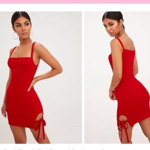 Prettylittlething Red Party Dress